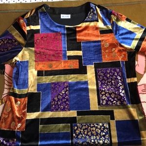 Plus Size Vintage Multicolor Top